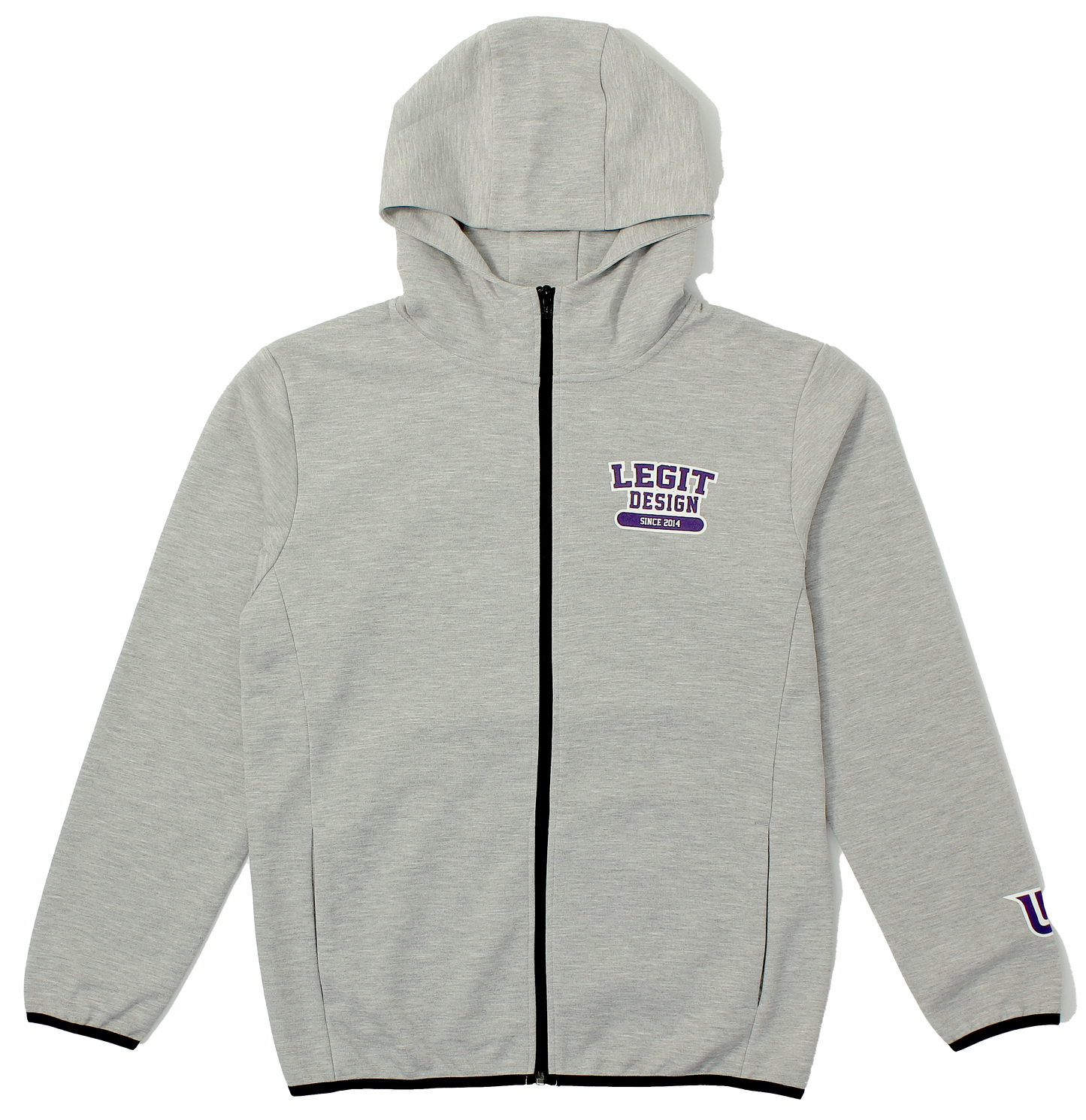 半額!】7.7oz LDカレッジロゴドライジップパーカー グレーxパープル 半額!】7.7oz LDカレッジロゴドライジップパーカー グレーxパープル